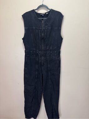 Universal Thread Black Jean Denim Sleeveless One-Piece Jumpsuit